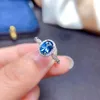 Anelli a grappolo 5mm 7mm Anello con topazio blu naturale di grado VVS da 0,6 ct per uso quotidiano Gioielli in argento sterling 925