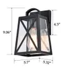 Ashop Lantern Black Wall Sconce 1 Outdoor Lightren z przezroczystym szklanym odcieniem