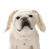 Chapéu de orelhas de malha de vestuário de cão para cães de festa de cosplay de Natal de gato