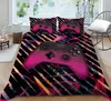 Conjuntos de cama Gamer Gamepad Duvet Cover Set para meninos meninas crianças 3D jogos geométricos consolador fronhas decoração do quarto