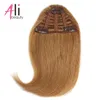 Human 3 Clip in Extensions Hine Made Remy Fringe Gradient Bangs Hair Piece by ALI BEAUTY karmiu