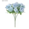 Faux Floral Verdure 1 PC Fleur Artificielle Soie Hortensia Décorations De Noël pour La Maison Garden Party Mariage Accessoires De Mariée Liquidation Fausse Pivoine Y240322