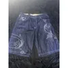 Shorts masculinos JNCO Baggy Jeans Novo Americano Retro Imperial Delf Hip Hop Bordado Moda Jeans Curtos Y2K Harajuku Gótico Calças Casuais J240322