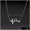 Stéthoscope Heartbeat Meilleur Collier Femmes Amour Coeur Pendentifs En Acier Inoxydable Infirmière Médicale Médecin Amant Bijoux Gif Dhlee