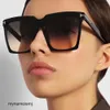 2 pcs Fashion luxury designer T-shaped large frame square sunglasses 2023 New womens fashion sunglasses Personality sunglasses ins