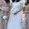 Dekorativa blommor bröllop brudtärnor metall krans floral båge kransar plast multicolor elegant snyggt välkomnande girlandskylt lintel