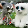 Nadziewane pluszowe zwierzęta zadziorne zwierzęta śmieszne zmieniające się miękkie zabawki dla dzieci Snow Opard Plush Angry Animal Dog Doll Bear Panda L240322