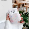 Oortelefoonaccessoires Oortelefoonhoesje voor AirPods 2 1 Pro 2 Hard PC Dot Flower Bluetooth Draadloos opladen Box Covers Accessoires voor Air Pods 3 fundaY240322