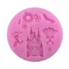 Fondant Mold Fairy Tales Castle Pumpkin Carriage Princess Dress Crystal Shoes Silicone Chocolate Mold For Cake 1222086