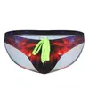 Underpants Sexy Man Swimming Swim Trunks Low Waist Briefs Breathable Knickers Underwear Fashion Printed Quick-Drying Panties Swimsuit