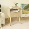 Maxsmeo Table, Wooden Bedside with Drawers, Modern Coffee Table Suitable for Bedrooms and Small Spaces, Solid Wood Legs, Easy to Assemble, Natural