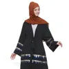 Etniska kläder muslimska kvinnor paljetter öppnar abaya islamiska dubai kalkon kimono caftan hijab klänning mante eid ramadan jalabiya blygsam