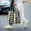 Shoppingväskor söta återvinning tryckt skandinaviska orla kiely multi stam tote portable canvas axel shoppare handväska