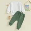 Conjuntos de roupas 0-3y criança infantil bebê meninos outono roupas carta águia impressão tripulação pescoço manga longa camisolas e calças 2pcs roupas conjunto