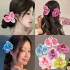 ヘアアクセサリー女性のためのエレガントなフローラルランクリップクロー韓国の甘いサイドバンズガールズヘアリップシーサイドバケーションヘアピン