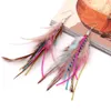 Dangle Earrings Colorful Feather For Women Bohemian Handmade Jewelry Wholesale Long Tassel Clay Beads Drop Female Girls Gifts