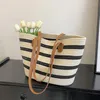 Totes Casual Bohemian Style Beach Bag 2024 Summer Straw Luxury Design Women's Handbag