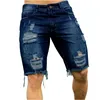 Pantaloncini di jeans da uomo di marca di moda buco streetwear harajuku pantaloncini di jeans dritti slim estivi jeans strappati larghi casuali per uomo 240308