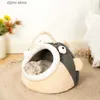 Cat Beds Furniture Warm Cave Cat Bed for Cats Indoor Washable Self-Warming Cat Beds Calming Tent House for Pet Puppies Small Dogs Non Slip Bottom Y240322