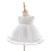 Платья для девочек, одежда для малышей, белое детское бальное платье для новорожденных, фатиновое платье для свадебной вечеринки, платье для крещения 0, 12, 24 месяцев