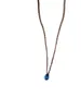 14K Rose Gold Plated 925 Sterling Silver Necklace London Blue CZ Droplet Chain Choker Halsband för kvinnor