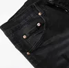 Мужские джинсы Брендовые джинсы Джинсовые брюки с потертыми брюками Черная краска Модные брюки Slim Fit