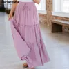Kobiety spódnica krańca maxi duży hem plażowa bohemiczna impreza elastyczna talia Slim Long Streetwear Faldas 240321