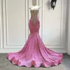 Vestidos longos de baile, sexy, sereia, brilhante, rosa, lantejoulas, preto, meninas, cristais, noite, formal, festa de gala, vestidos, robe de soiree