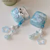 Accessori per auricolari Custodia morbida per auricolari Cute Star Cloud Rainbow per Airpods 2 3 Pro 2 Custodia protettiva per cuffie ondulate Cover per AirPod con ciondolo bluY240322