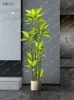 Fleurs décoratives plante artificielle en pot blanc, bonsaï au sol bionique vert, ornements de décoration intérieure