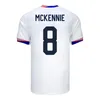 USAS Soccer Jersey 2024 2025 Copa America USWNT Kids Kit USMNT 24/25 Home Away Football Forbing Национальная сетральная версия игрока Pulisic Balogun Smith Morgan