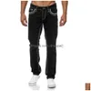 Men'S Jeans High Quality Mens Slim Fitting Double Line Golden Classic Three Color Style Drop Delivery Apparel Clothing Dh65V