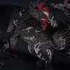 Lyprerazy Style chinois Dragon Kirin broderie t-shirts mode Streetwear Hip Hop décontracté à manches courtes hommes t-shirts 240315