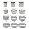 Baking Moulds 12PCS Stainless Steel Round Cake Mold Mousse Ring Pizza Cooking Cookie Cutter DIY Tools