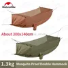 Tents and Shelters Naturehike Outdoor Camping Double Layer Hammock Portable 70D Nylon Mosquito Proof Anti Rollover Leisure Swing Use With Air Mat 240322