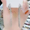 Pendientes colgantes S925 aguja de plata pendientes largos de borlas de lujo para mujer joyería de moda al por mayor