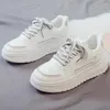 Casual Shoes Board For Women Autumn And Winter Thick Soles With Plush Cotton Students Versatile Sports White