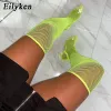 ブーツEilyken 2023 New Summer autunt Sexy Over the Knee Women Bootsed Toe High Heels Sock Booties Sandals Party Shoes Green