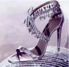 Elegante vrouwen zomer kristal strappy sandalen sexy strass bezaaid piep teen veter omhoog dunne hakken feestjurk schoenen vrouwen 240407