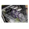 Kök förvaring tvättar assistent vinglasskydd röd kopp hållare silikon lila rack tillbehör flexibel diskmaskin
