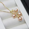 Bröllopsguldpläterade pärlhängen fina smycken för kvinnor naturliga sötvatten pärlhalsband vita lila 240318