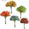 Faux Floral Greenery 5Pcs Maple Leaf Artificial Plant Bouquet Fake Flower for Home Decor Garden Wedding Decoration Outdoor Vase Wreath Accessories Y240322