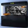 Aquariums Custom Size Aquarium Background Poster With SelfAdhesive Dragon Relief Creative PVC Fish Tank Wallpaper Ornament 24 30 48 72 in