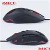 Mouse Mouse da gioco LED cablato 7200 Dpi Computer Gamer Usb Mause ergonomico con per PC portatile Rgb Optical Drop Delivery Computer Rete Ot62P