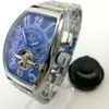 Montre mécanique à Tourbillon entièrement automatique pour hommes d'affaires de mode classique avec bracelet en acier