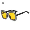 Solglasögon Diamond Crystal Children Retro Sparkling Rhinestone Girls Shades Kids Square Sun Glasses For Beach/Travel/Party