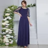 Roupas étnicas Mulheres Eid Muslim Vestidos O Pescoço Manga Curta Dubai Malha Net Gaze Vestido Vestidos Elegantes Patchwork Sólido Abayas Árabe