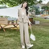 Women's Two Piece Pants Summer Women Pant Suits Black Blazer Short Sleeve Jacket Set Office Ladies Work Uniform Slim OL Style