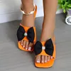 Slippers Bow Flats Crystal Luxury Women Dress Beach Shoes Casual Summer Sandals 2024 Flip Flops Zapatillas Female Slides