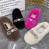 Mocassins plats avec nœud papillon en cristal pour femmes, chaussures décontractées, vraies Espadrilles pour dames, marche, fumage, mocassins plats Zapatos Mujer